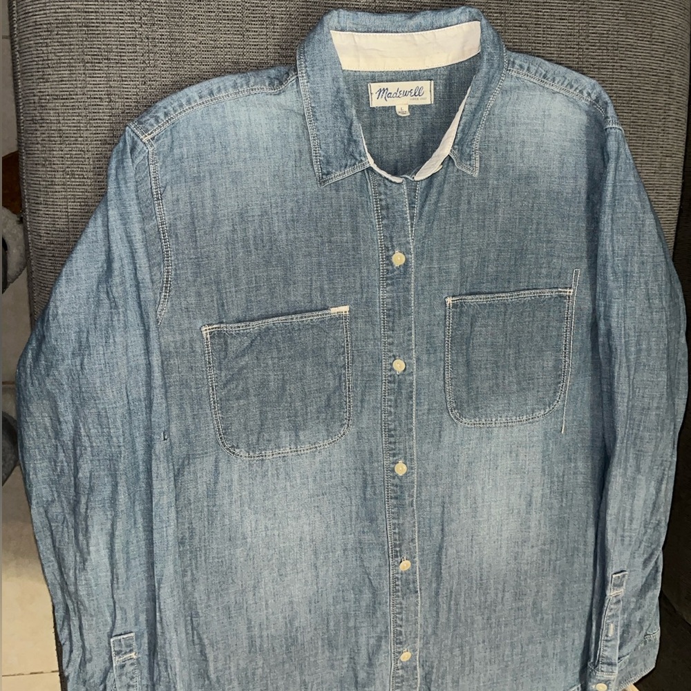 Madewell Light Blue Denim Shirt - Picture 5 of 6